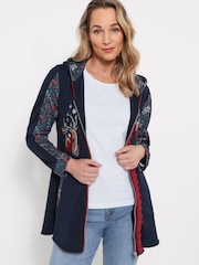 Joe Browns Blue Christmas Reindeer Zip Through Hoodie - Image 2 of 5