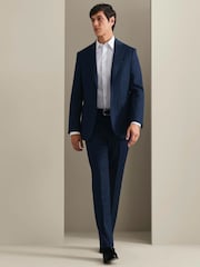 Indigo Plavo - Charles Tyrwhitt Uži kroj Italijanski Luksuz Odelo Pantalone - Slika 3 od 5