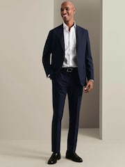 Tmavá tmavěmodro-modrá - Charles Tyrwhitt Slim Fit Ultimate Performance Suit Trousers - Obrázek 1 z 4