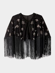 Joe Browns Black Dazzling Sequin Cape Cover-Up - Image 6 of 6