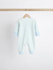 Blau/Bär - Baby-Schlafanzüge mit Reißverschluss, 100 % Baumwolle, 3er-Pack (0–2 Jahre) - Bild 10 von 12