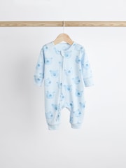 Blau/Bär - Baby-Schlafanzüge mit Reißverschluss, 100 % Baumwolle, 3er-Pack (0–2 Jahre) - Bild 11 von 12