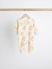 Blau/Bär - Baby-Schlafanzüge mit Reißverschluss, 100 % Baumwolle, 3er-Pack (0–2 Jahre) - Bild 12 von 12