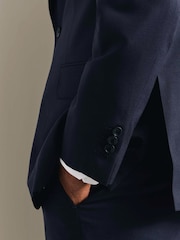 Charles Tyrwhitt Dark Navy Blue Slim Fit Ultimate Performance Suit Jacket - Image 3 of 4