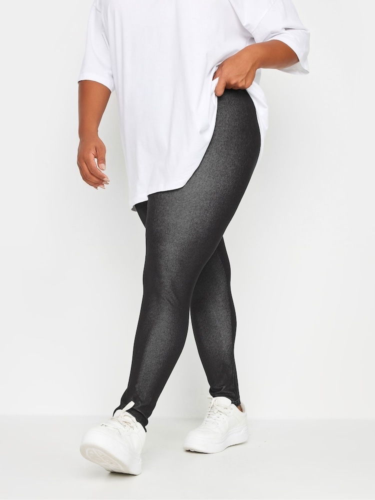Yours Curve Black Jersey Stretch Jeggings - Image 1 of 4