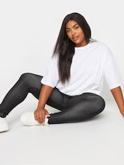 Yours Curve Black Jersey Stretch Jeggings - Image 4 of 4