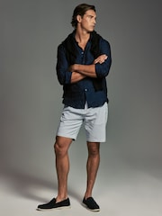 Navy/Light Blue Stripe Straight Fit Stretch Chino Shorts 2 Pack - Image 3 of 13