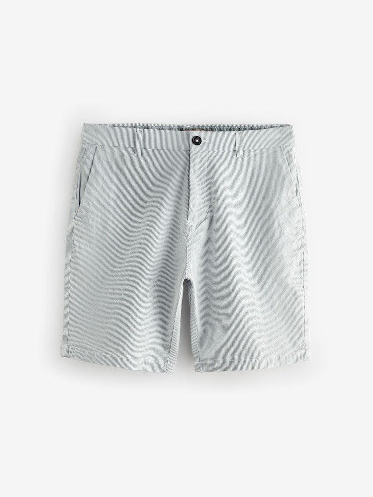 Navy/Light Blue Stripe Straight Fit Stretch Chino Shorts 2 Pack - Image 9 of 13