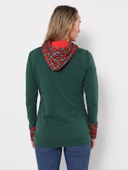 Joe Browns Green Christmas Cat Hoodie - Image 4 of 7