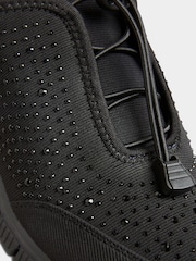 Yours Curve Black Wide Fit Titania Gem Embellished Drawcord Trainers - Image 5 of 5