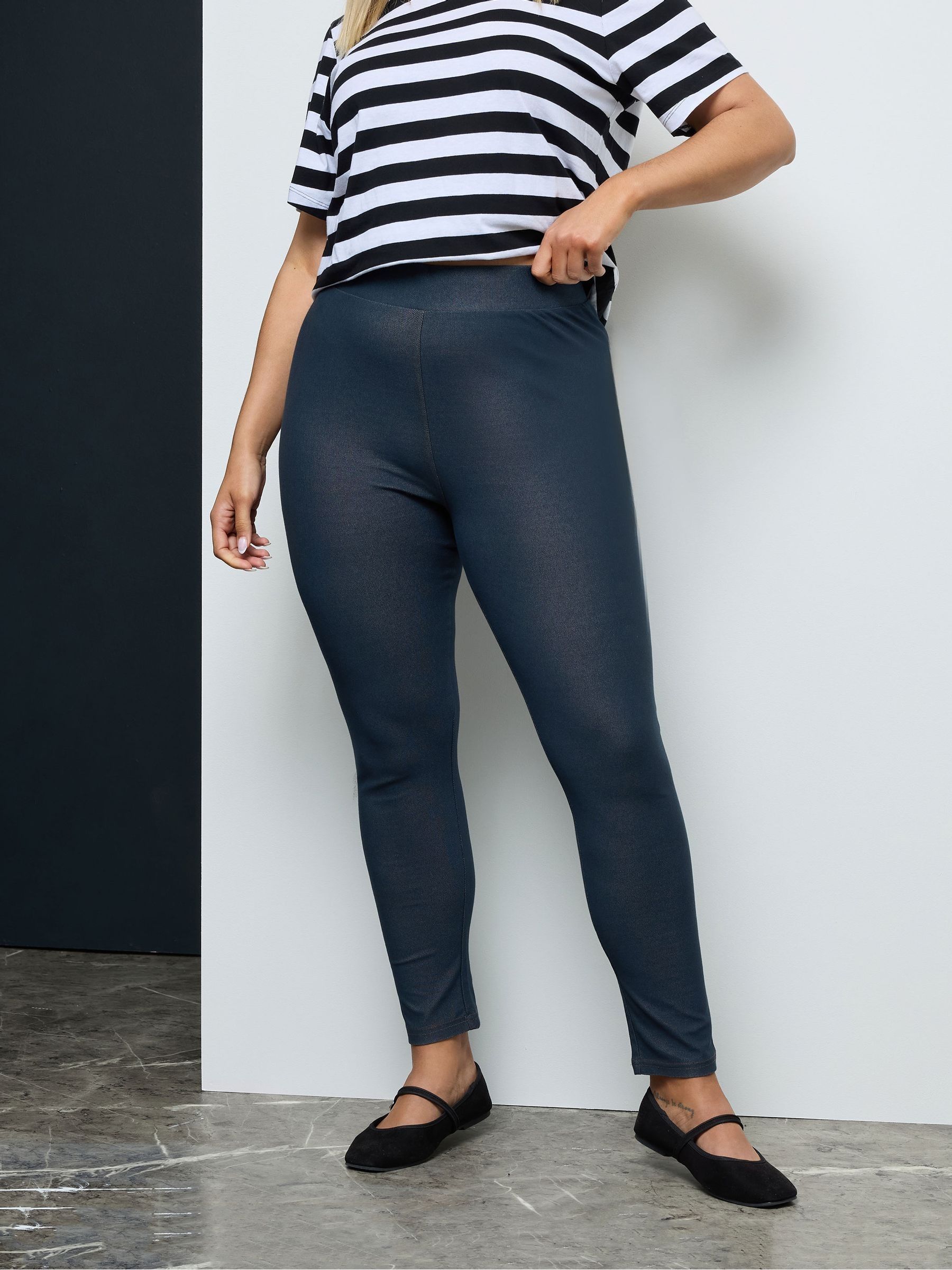 Yours Women's Jersey Stretch Jeggings Pants in Mid Blue | Size: 38-40 - Image 7