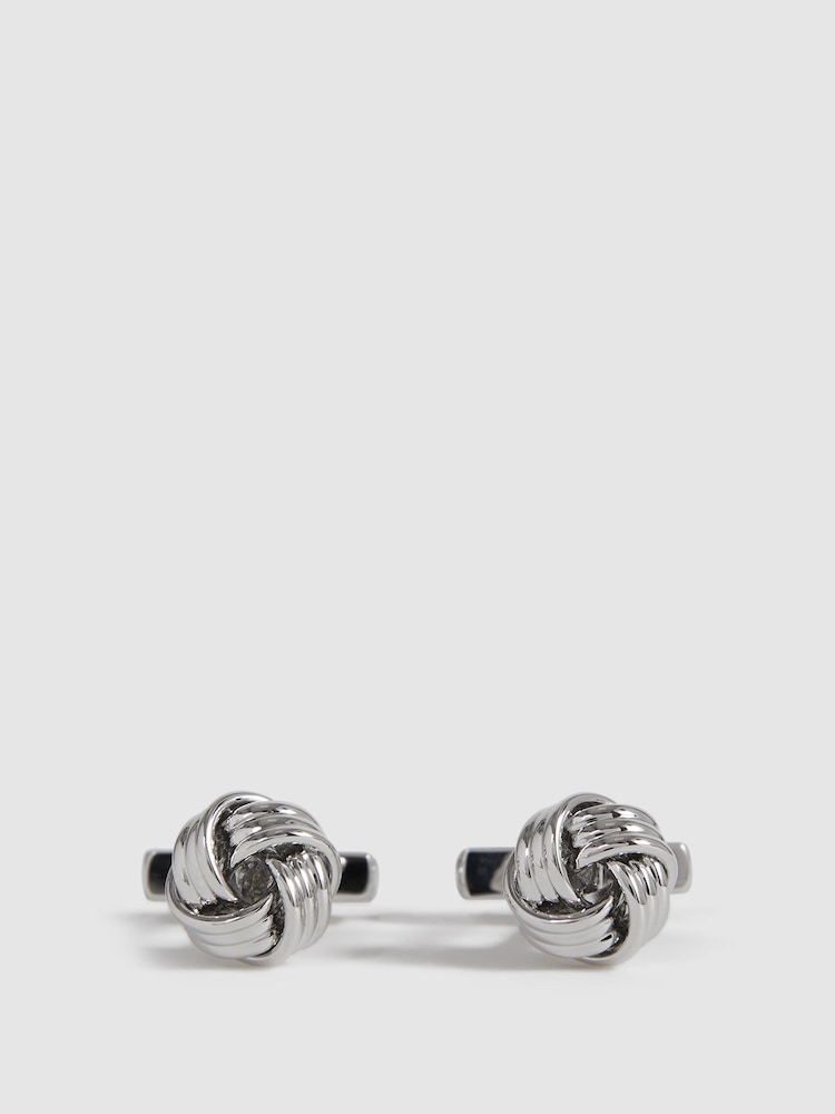 Reiss Silver Callum Knot Cufflinks - Image 1 of 5