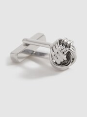 Reiss Silver Callum Knot Cufflinks - Image 4 of 5