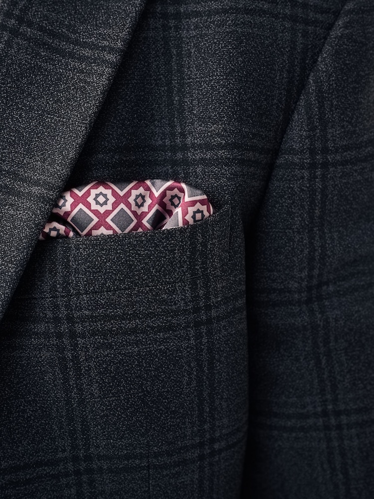 Charcoal Grey Regular Fit Check Suit:Jacket - Image 10 of 11