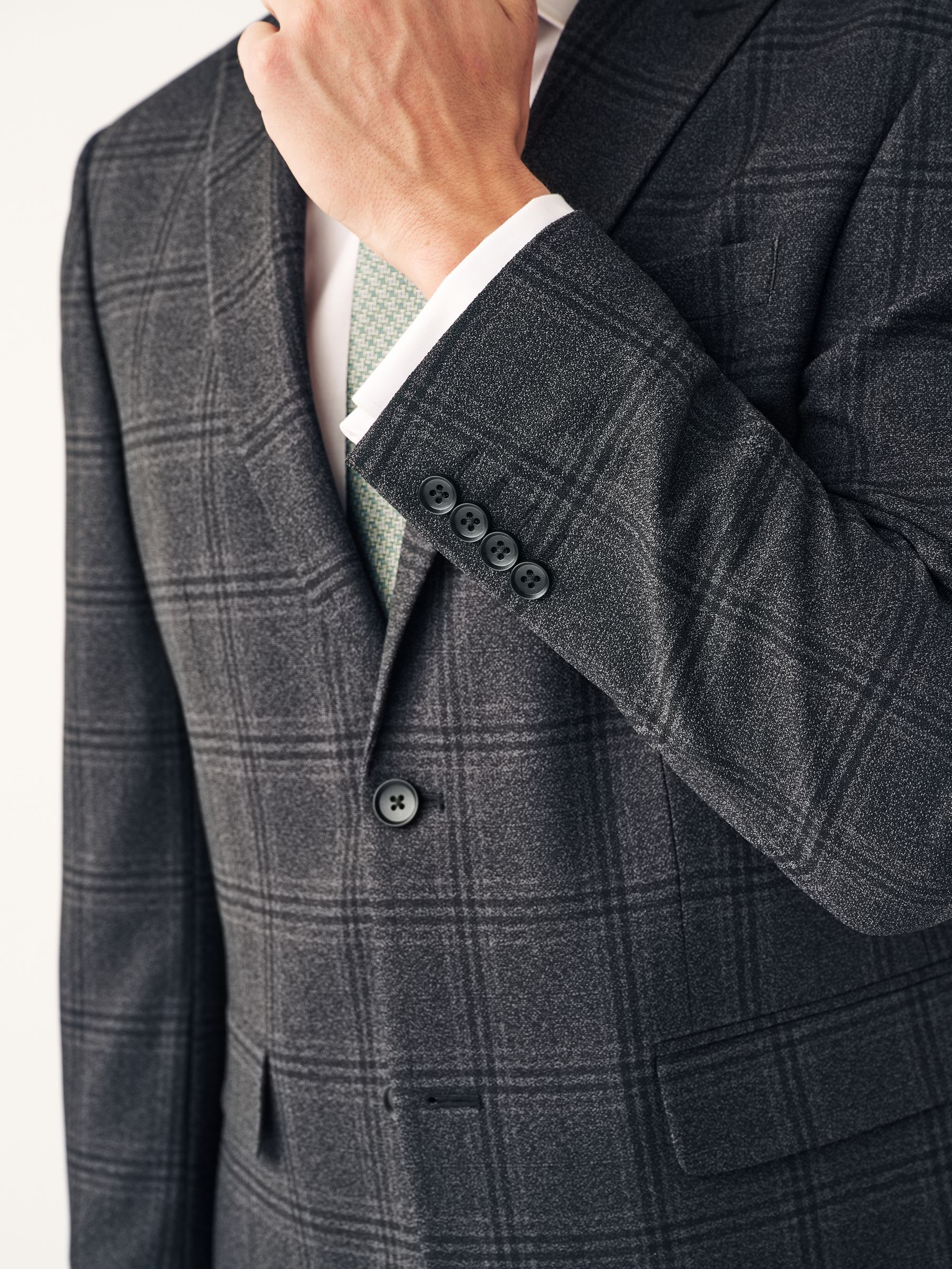 Buy Charcoal Grey Regular Fit Check Suit:Jacket from Next Canada
