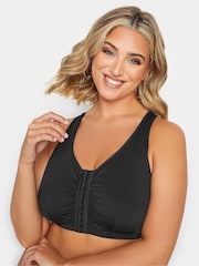 Noir - Yours Curve Non-Wired Front Fastening Bra - Image 1 de 4