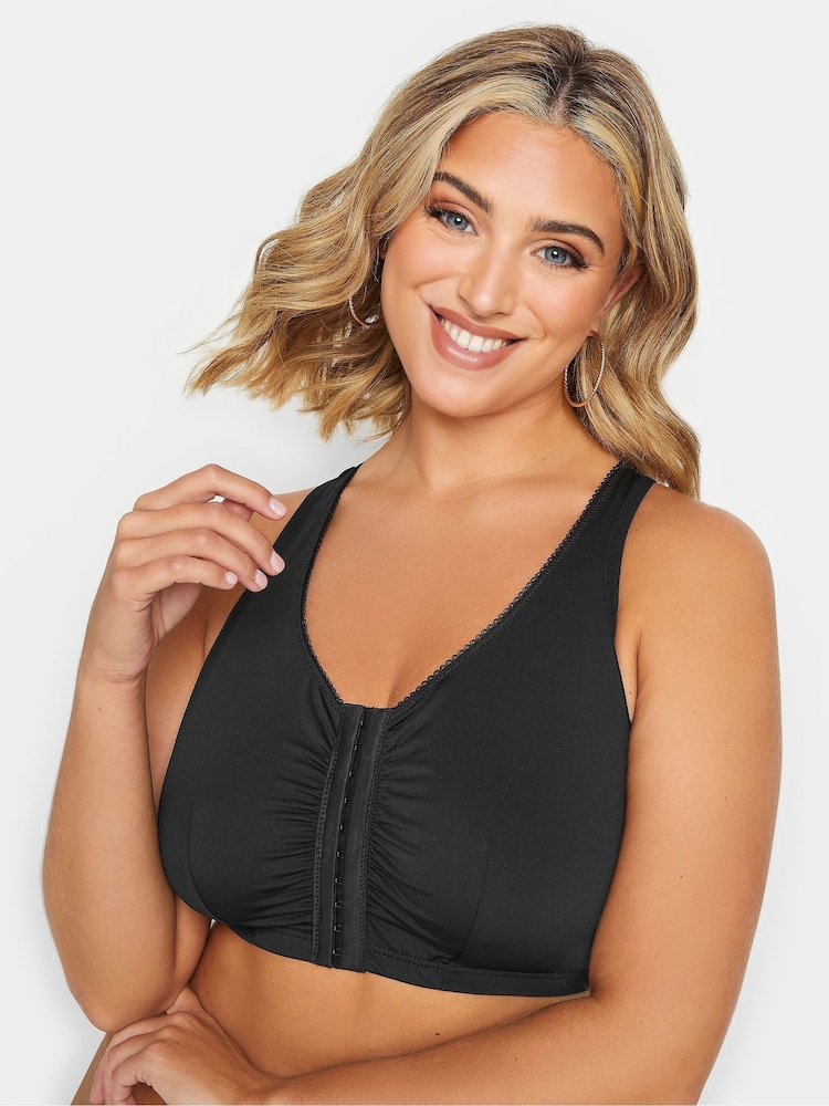 Noir - Yours Curve Non-Wired Front Fastening Bra - Image 1 de 4