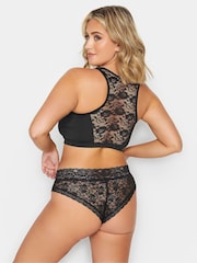 Noir - Yours Curve Non-Wired Front Fastening Bra - Image 2 de 4