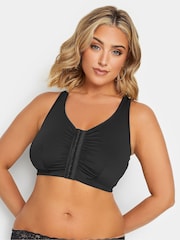 Noir - Yours Curve Non-Wired Front Fastening Bra - Image 3 de 4