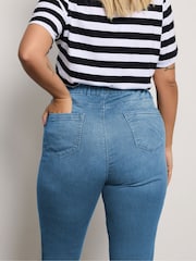 Yours Curve Blue Jenny Pull On Stretch Jeggings - Image 4 of 5