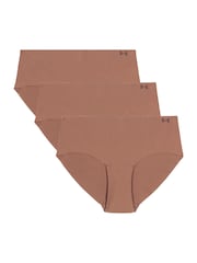 Under Armour Brown No Show Pure Stretch Hipster Knickers 3 Pack - Image 1 of 4