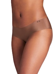 Under Armour Brown No Show Pure Stretch Hipster Knickers 3 Pack - Image 4 of 4