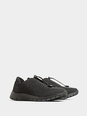 Yours Curve Black Extra Wide Fit Titania Gem Embellished Drawcord Trainers - Image 4 of 5