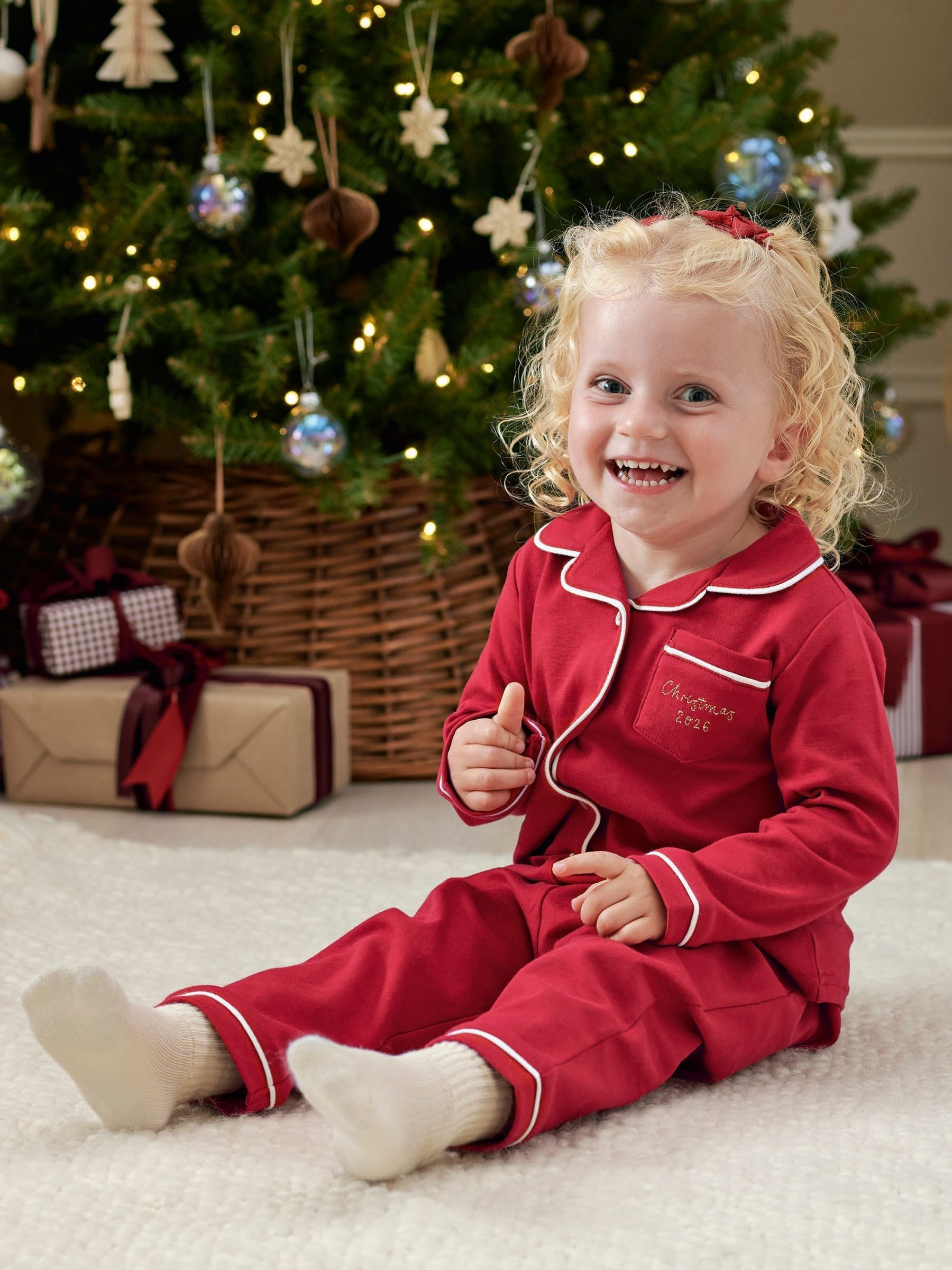 Mamas & Papas Baby Unisex Christmas 2026 Classic Pyjamas, Red, Size Age: 6-9 Months - Image 3
