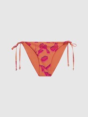 Reiss Orange Thia Printed Side Tie Bikini Bottoms - Image 2 of 5