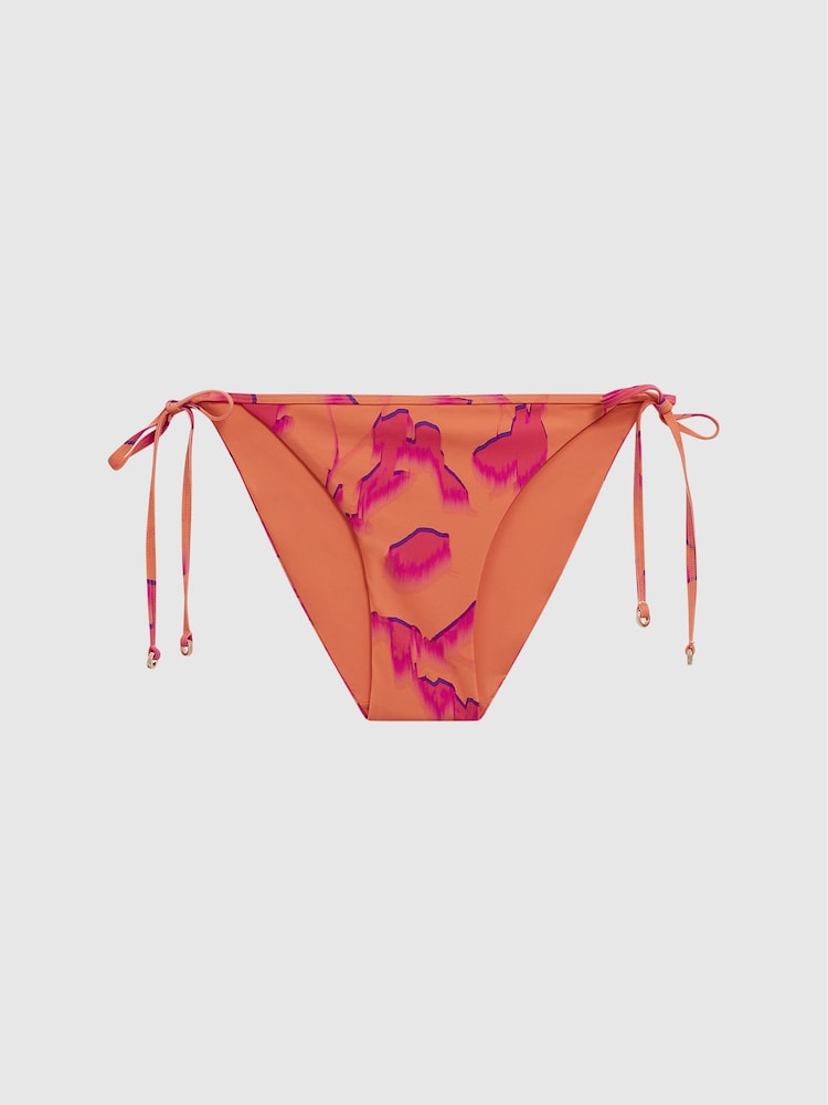 Reiss Orange Thia Printed Side Tie Bikini Bottoms - Image 2 of 5
