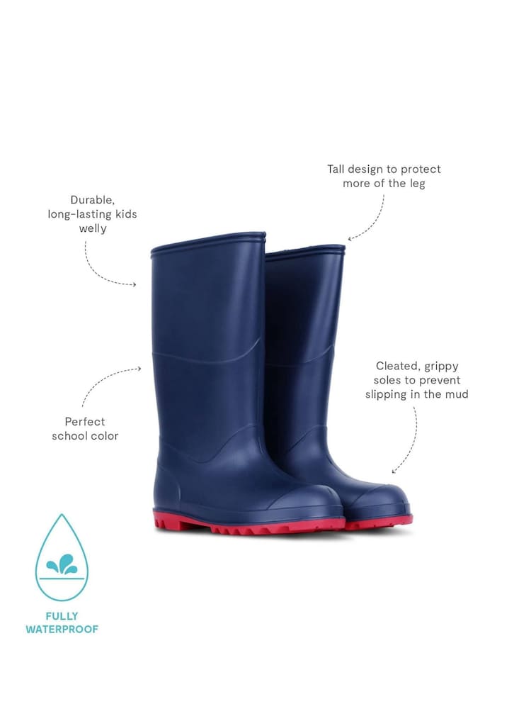 Marineblau/blau - Muddy Puddles, klassische wasserdichte Gummistiefel - Bild 4 von 4 Marineblau/blau - Muddy Puddles, klassische wasserdichte Gummistiefel - Bild 4 von 4