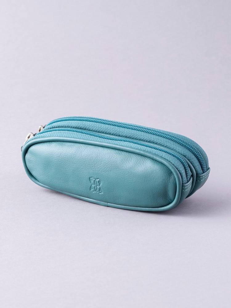 Lakeland Leather Teal Green Double Glasses Case - Image 2 of 4