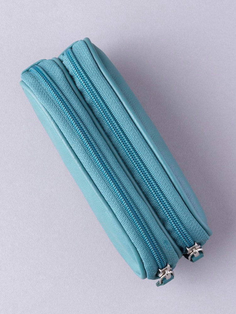 Lakeland Leather Teal Green Double Glasses Case - Image 3 of 4