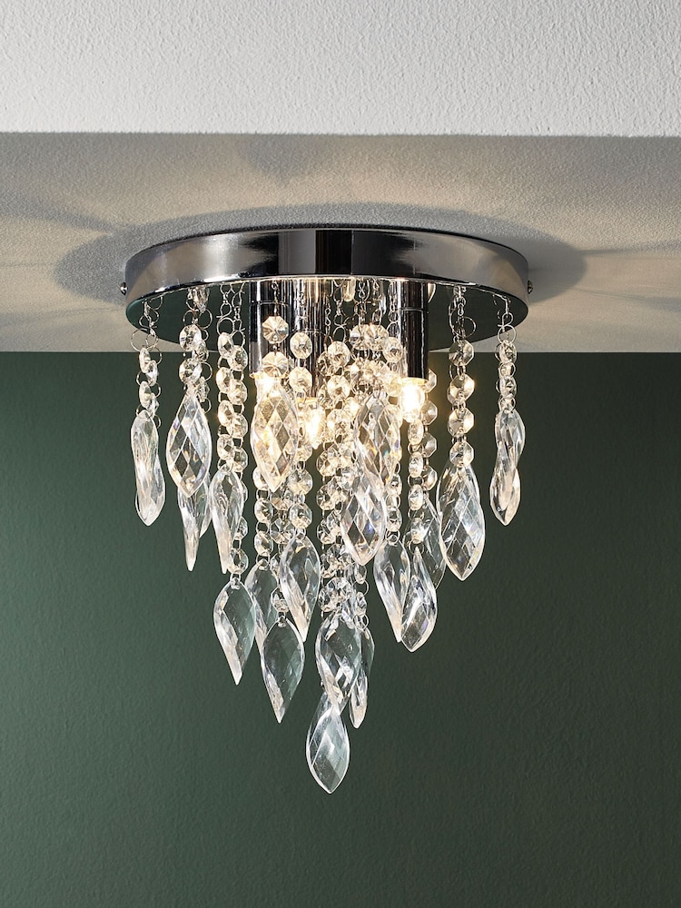 Chrome Twist 3 Light Flush Fitting Ceiling Light - Image 1 of 4