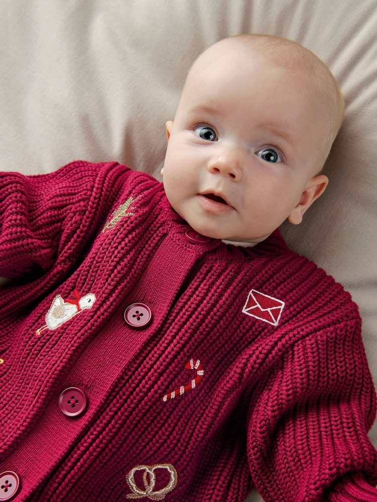 Mamas & Papas Christmas Icons Knitted Cardigan & Leggings Set - Image 2 of 7