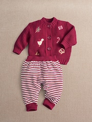 Mamas & Papas Christmas Icons Knitted Cardigan & Leggings Set - Image 5 of 7