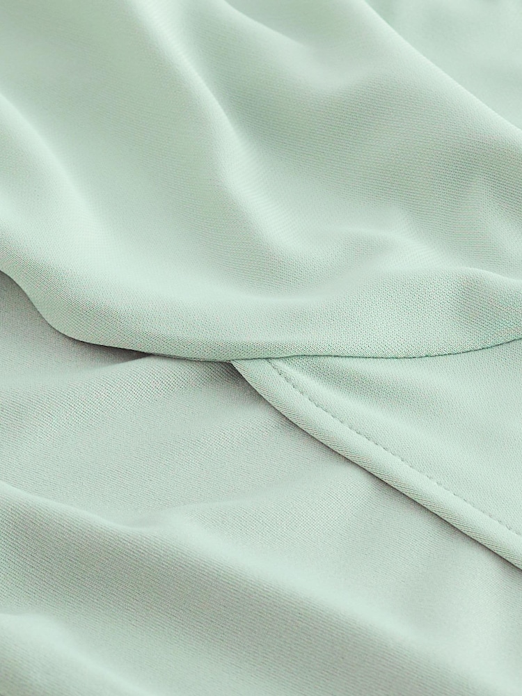 Sage Green Wrap Front Bridesmaid Maxi Dress - Image 7 of 7