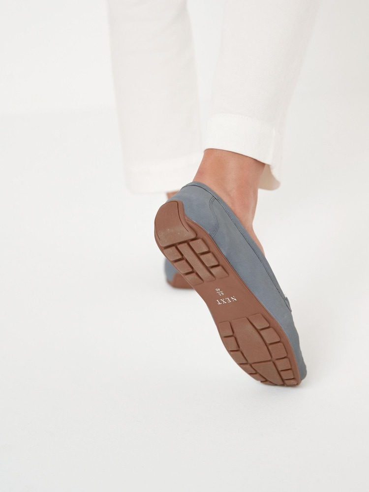 Niebieski - Forever Comfort® Leather Hardware Driver Shoes - Image 3 of 7