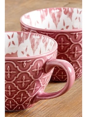 Set of 4 Pink Palermo Patterned Mugs - Image 2 of 5