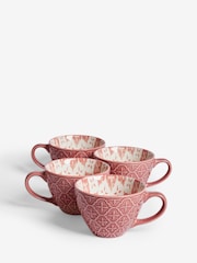 Set of 4 Pink Palermo Patterned Mugs - Image 5 of 5
