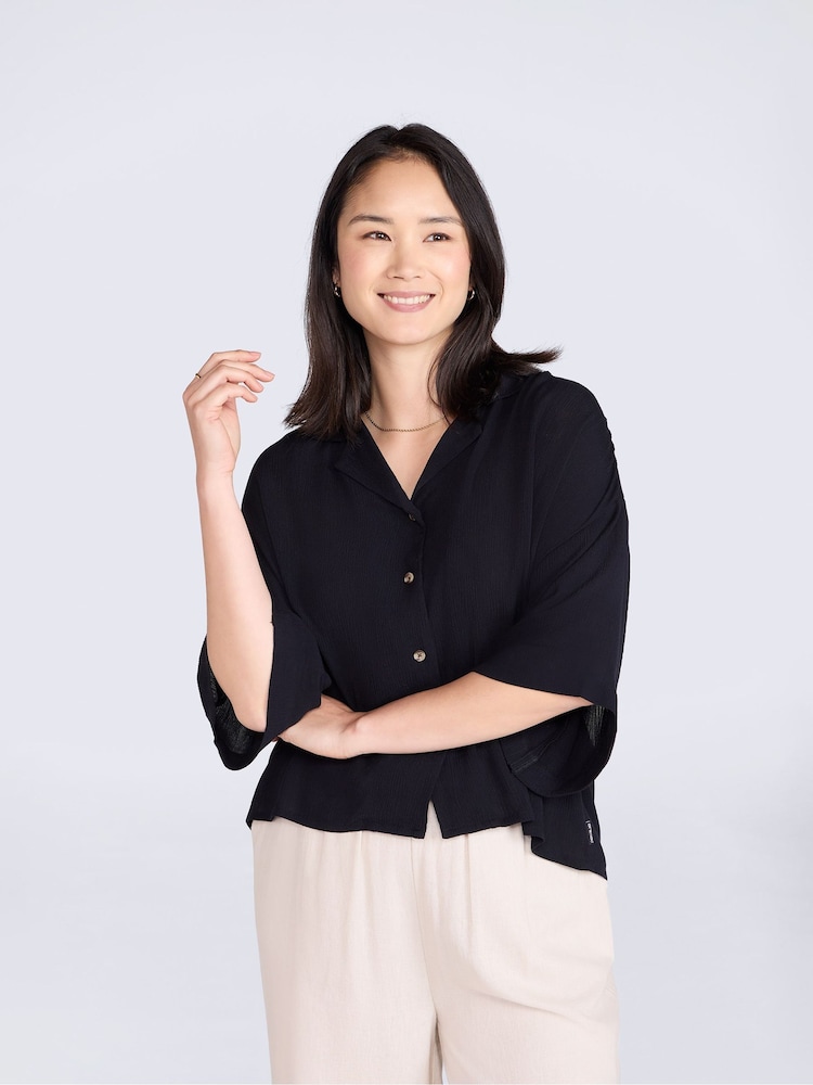 黑色 - Animal Animal Petra 褶皱衬衫 - 5的图像1｝