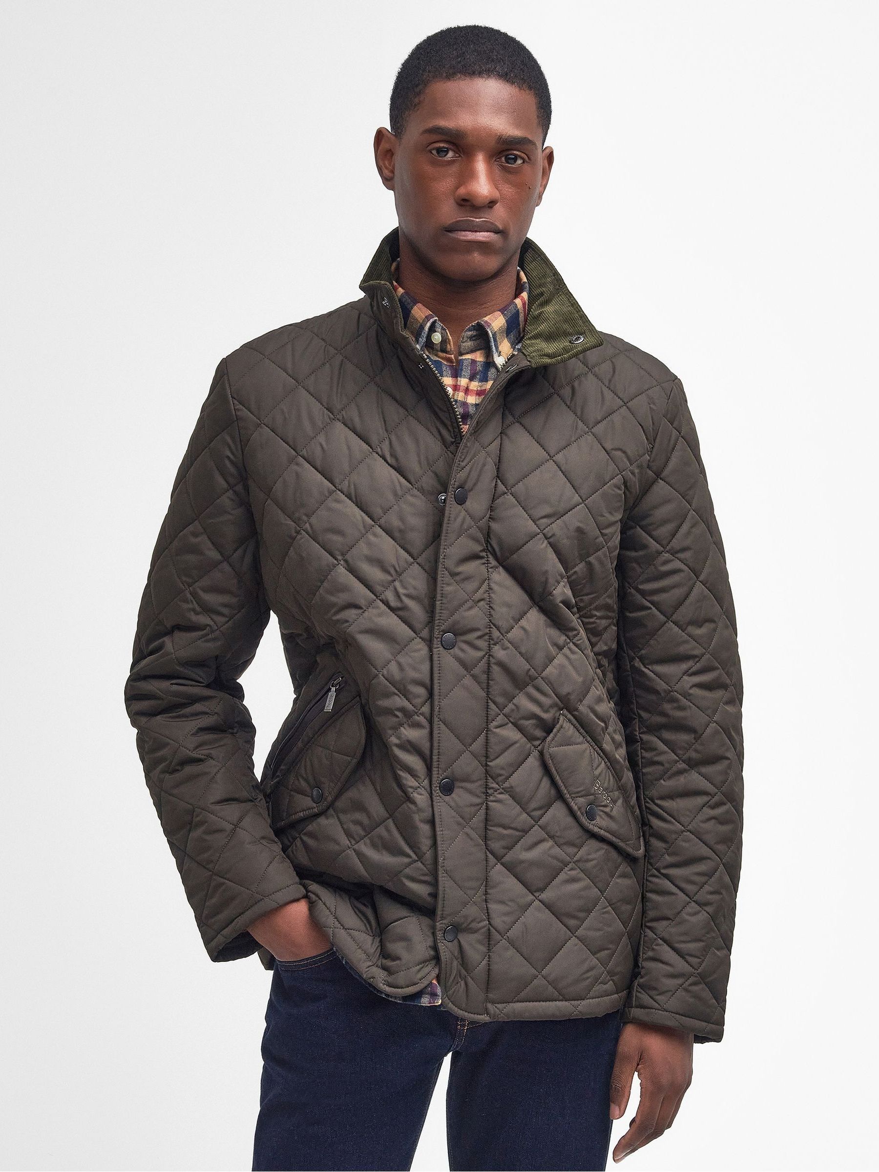 Barbour olive quilted jacket cheap