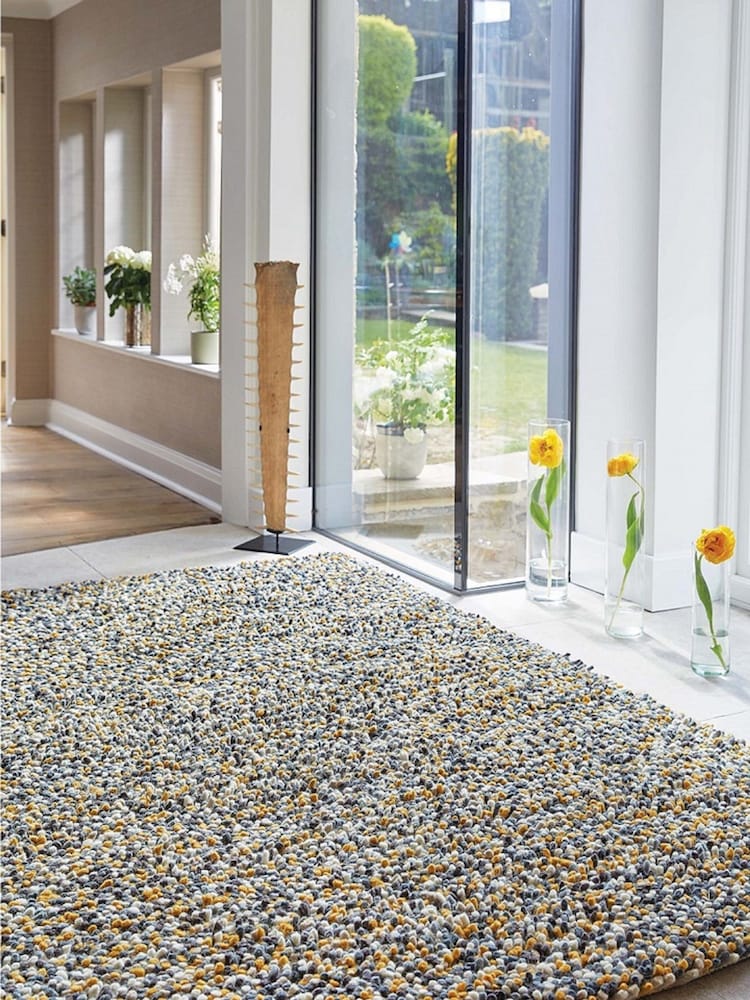 Origins Gold Rocks Shaggy Rug - Image 1 of 2 Origins Gold Rocks Shaggy Rug - Image 1 of 2