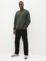 Solid Black Classic Stretch Relaxed Fit Jeans - Image 3 of 11