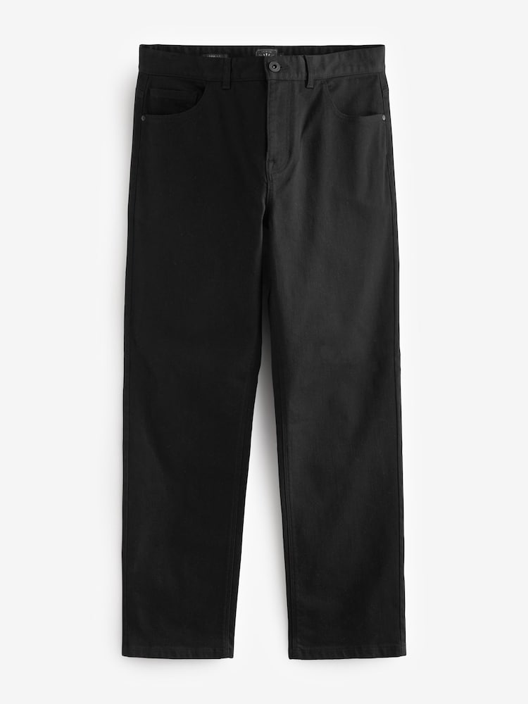 Noir uni - Jean classique extensible à coupe décontractée - Image 7 of 11