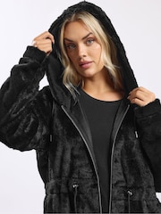 Yours Curve Faux Fur Longline Zip Hoodie - Slika 3 iz 5