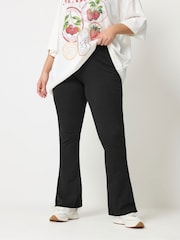 Yours Curve Black Flared Leggings - Image 1 of 5