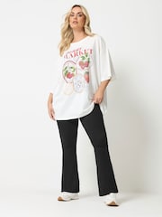 Yours Curve Black Flared Leggings - Image 2 of 5