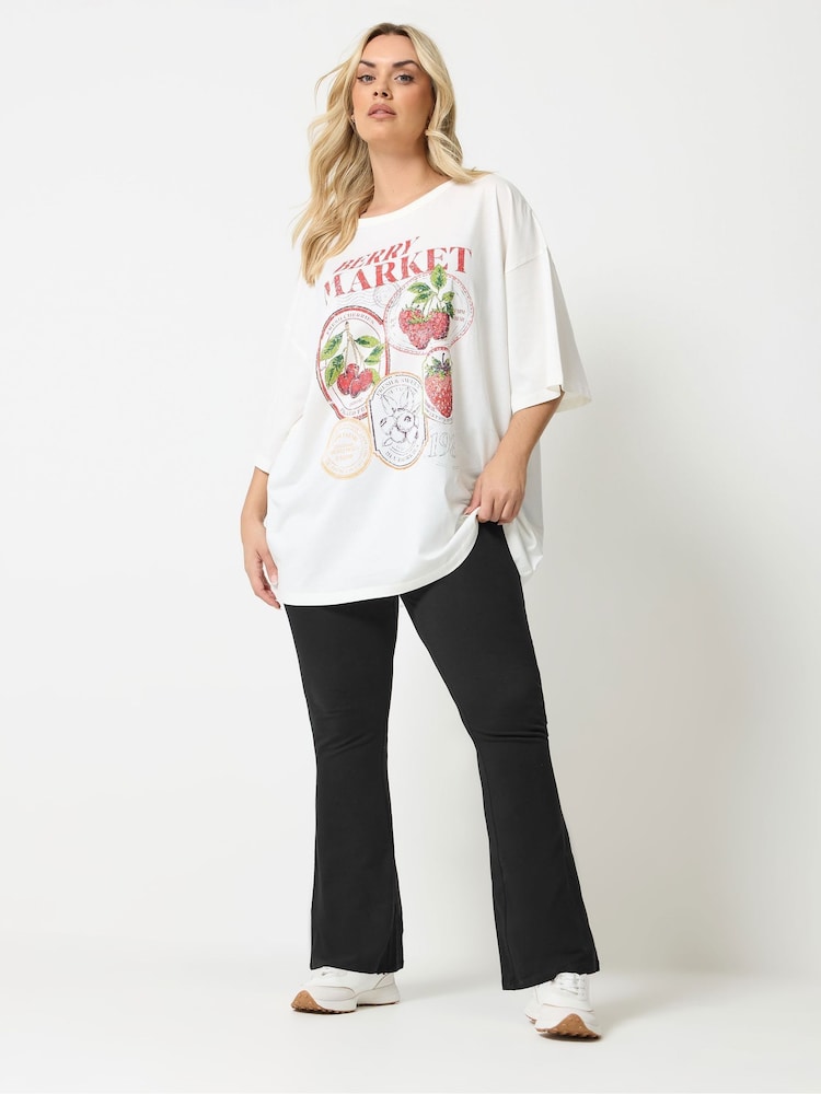 Yours Curve Black Flared Leggings - Image 2 of 5 Yours Curve Black Flared Leggings - Image 2 of 5