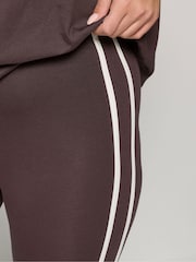Yours Curve Brown Side Stripe Leggings - Image 4 of 5